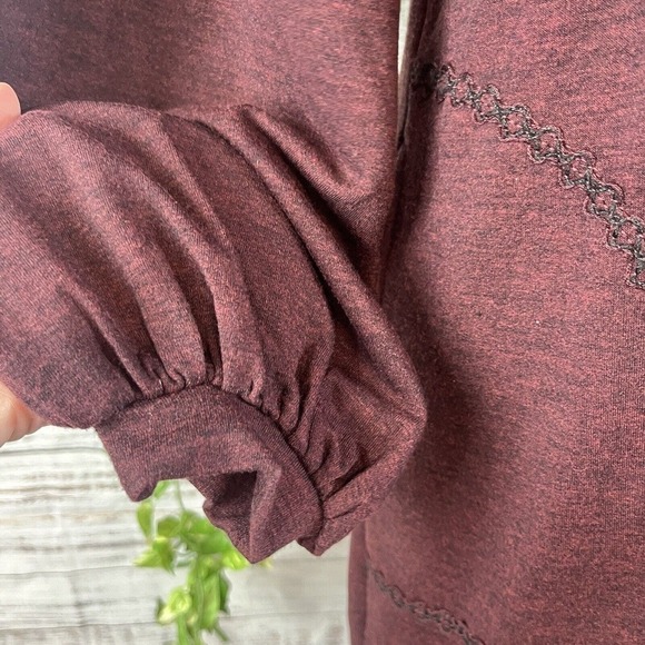 Max Studio Dress size Extra Small Burgundy Stretch Jersey Knit Pockets Casual - Picture 12 of 16